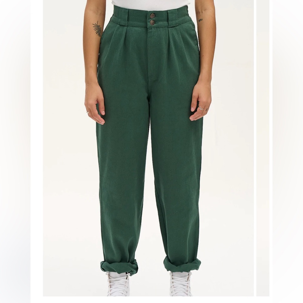 Lucy and Yak Addison Tapered Jeans- Posy Green -W40 (UK 20)